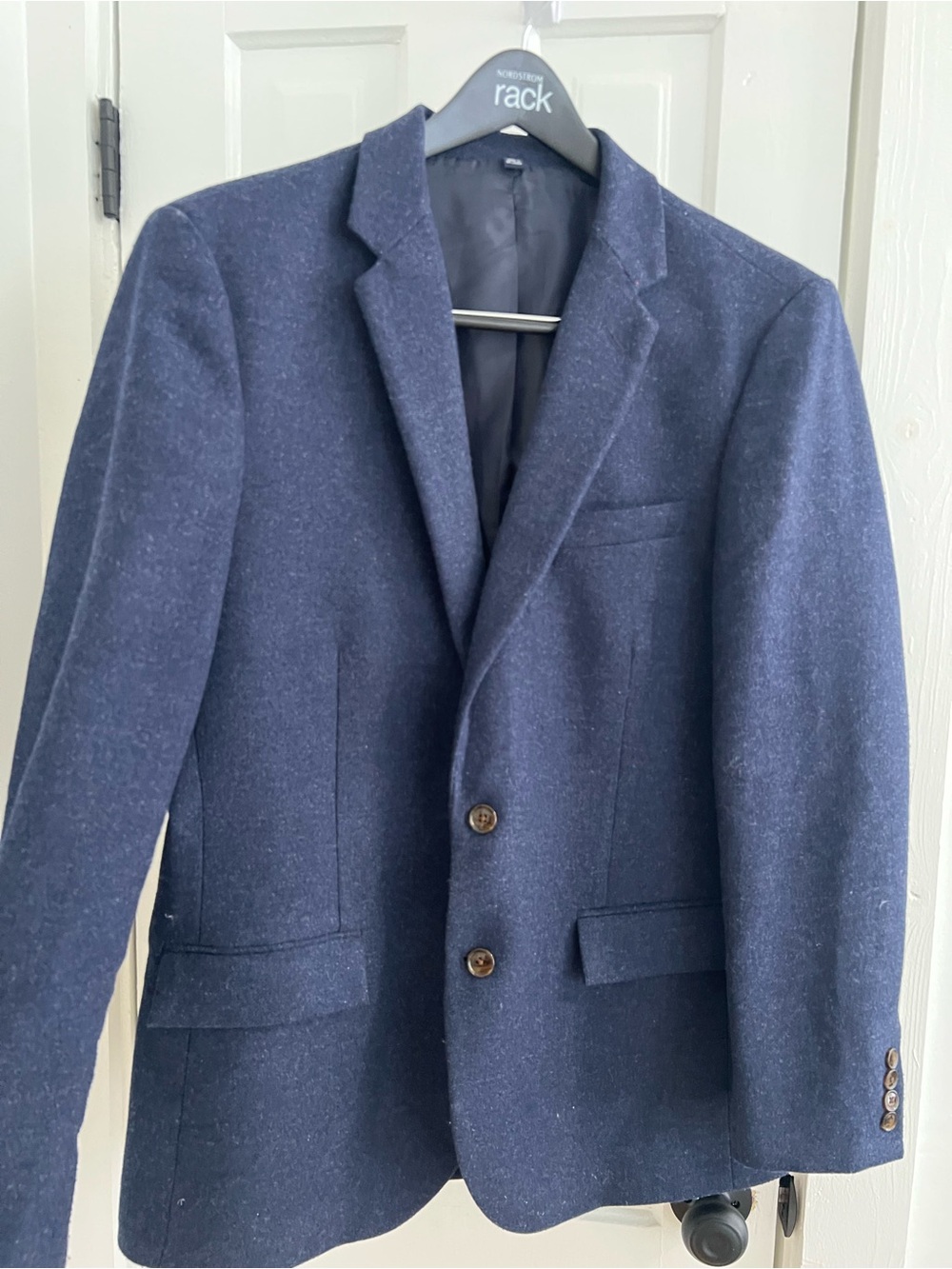 J Crew Men's Navy Wool Blazer - Classic Single-Breasted Sport Coat size 42